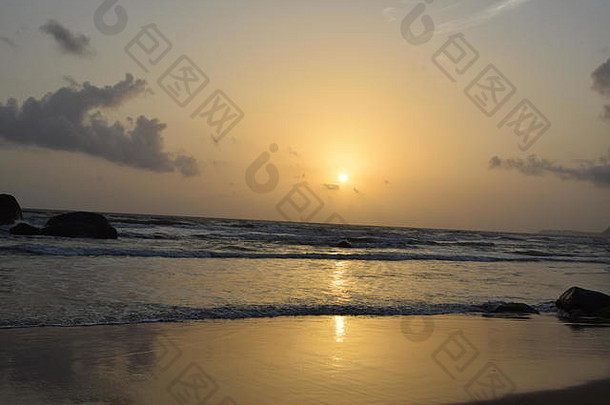 美丽的日落视图海滩太棒了日落视图桑迪海滩太阳集照片图片图像海滩