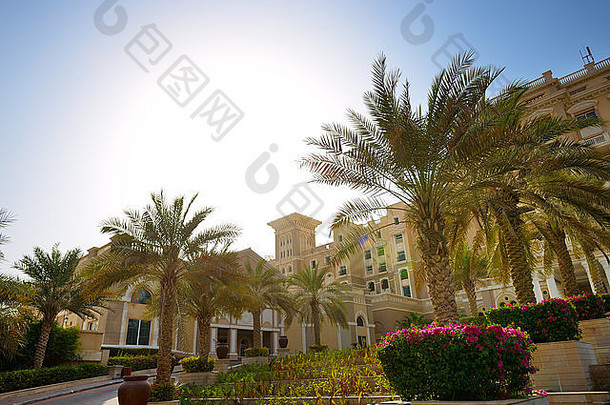 建筑奢侈品酒店日落迪拜阿联酋