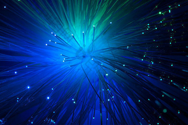 光学纤维纤维视电缆互联网技术蓝色的颜色