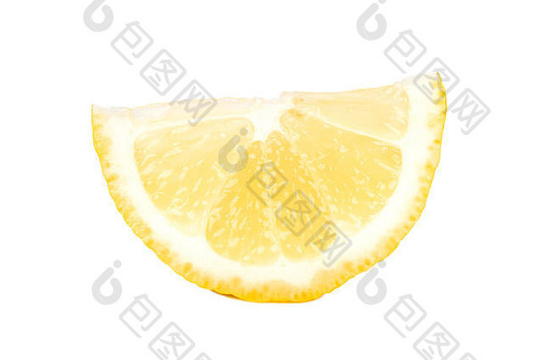 多汁的片柠檬水果孤立的白色背景