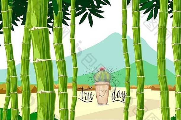长竹子树小植物树一天