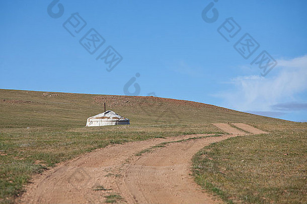 传统的蒙古建筑霜路中央蒙古