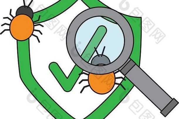 网络安全放大玻璃搜索病毒错误保护
