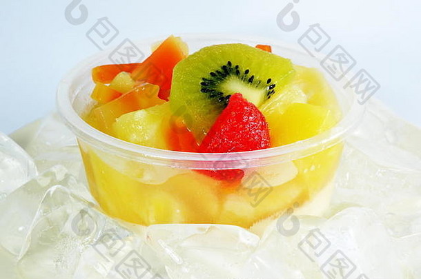 水果沙拉塑料杯冰
