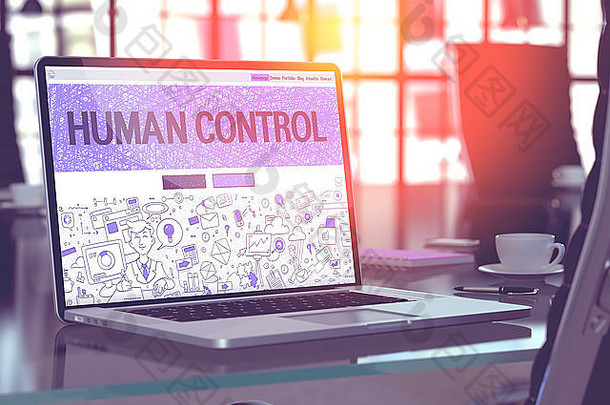 人类控制概念移动PC屏幕