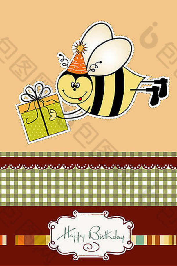 生日卡蜜蜂