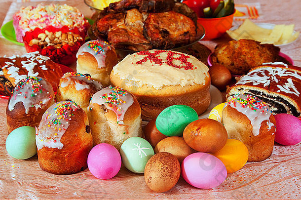 复活节蛋糕餐节日表格