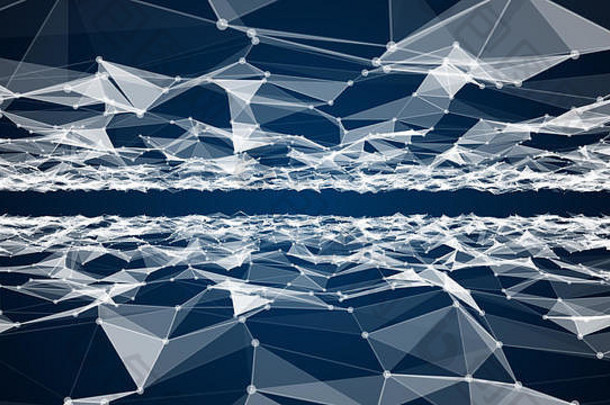 丛背景技术摘要未来主义的结构网络科学蓝色的设计概念空间幻想