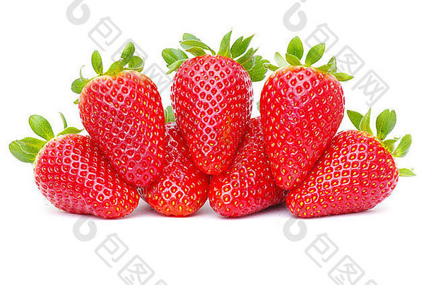 美丽的<strong>草莓</strong>孤立的<strong>白</strong>色