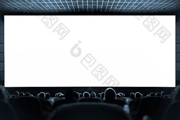 白色屏幕电影观众看电影电影