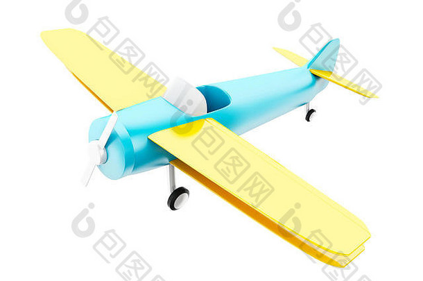 插图玩具飞机飞机孤立的白色背景