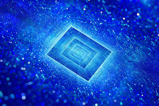 蓝色的发光的矩形粒子电脑生成的摘要背景