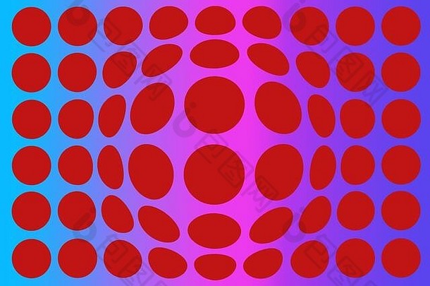 红色的波尔卡点模式球未来蓝色的粉红色的紫色的梯度背景
