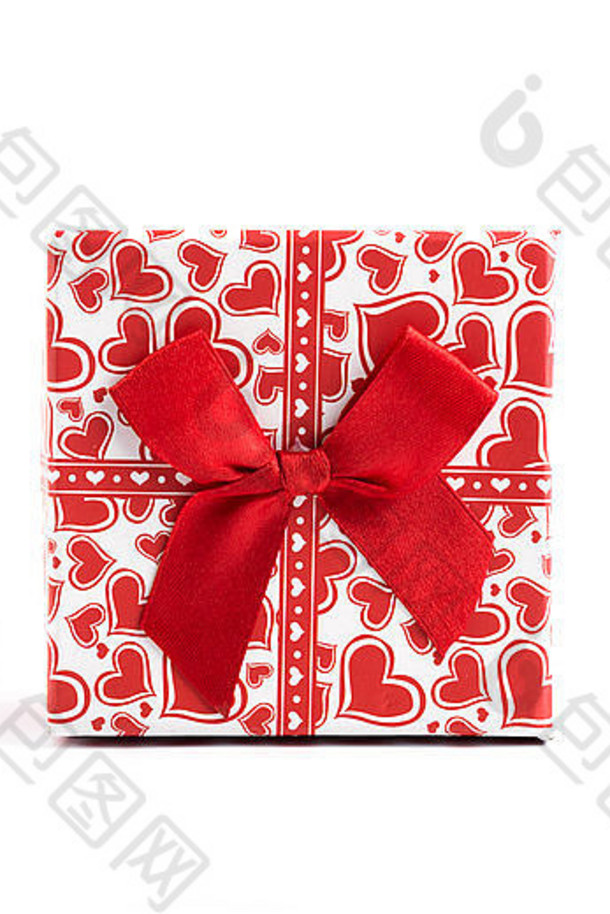 红色的礼物盒子白色背景