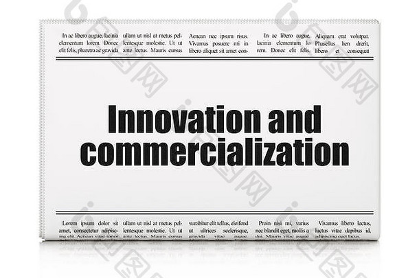 科学概念报纸标题创新商业化