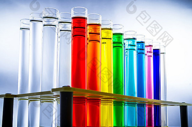 测试管色彩斑斓的化学物质
