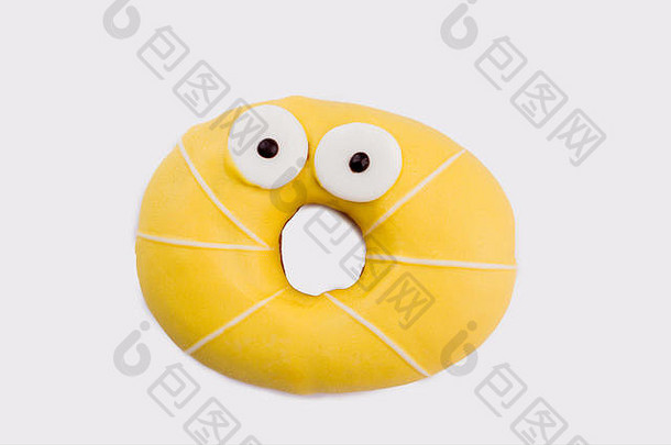 黄色的甜甜圈有趣的眼睛