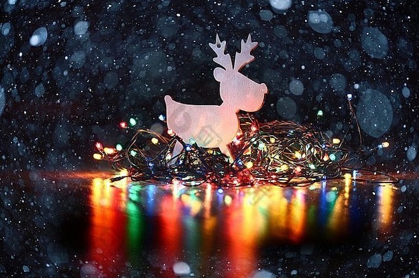 自制的鹿一年圣诞节玩具装饰