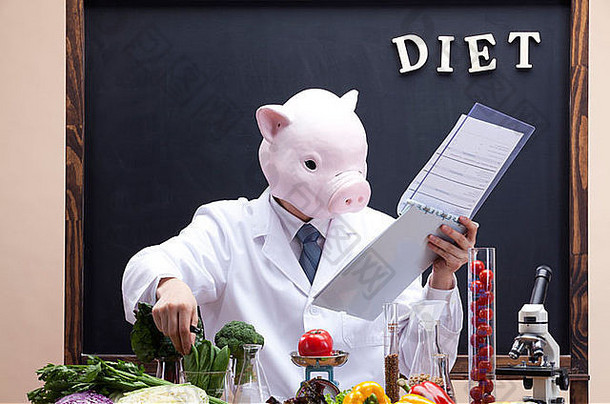 猪头营养学家点实验蔬菜