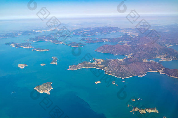 空中视图美丽的geojenamseo-ro南韩国