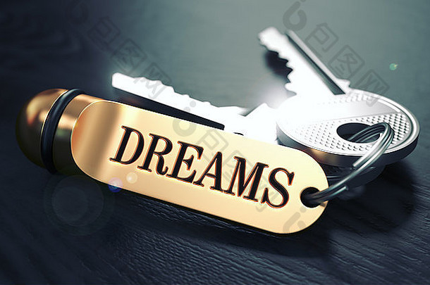 键梦想概念金钥匙链