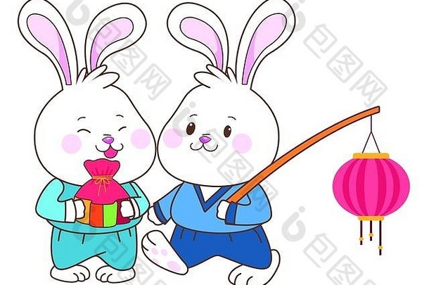 兔子中期秋天节日漫画