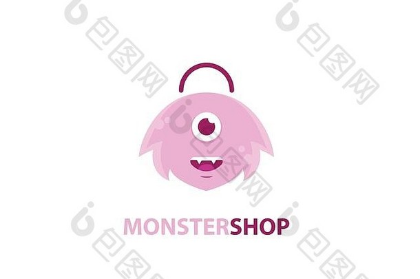粉红色的怪物商店标志