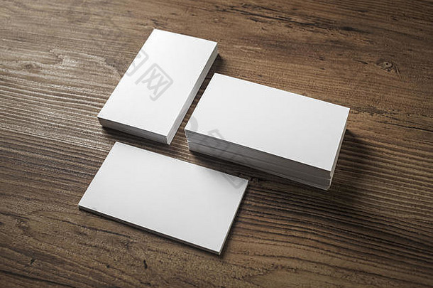 照片空白白色业务卡片木背景设计演讲投资组合