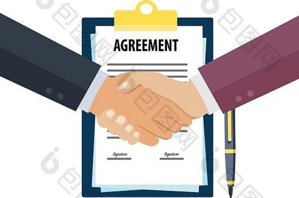 商人握手协议签署