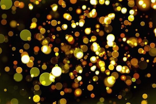 圣诞节背景闪闪发光的黄金圈散景电脑生成的呈现