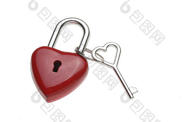小心形的锁挂锁爱锁键心形的处理