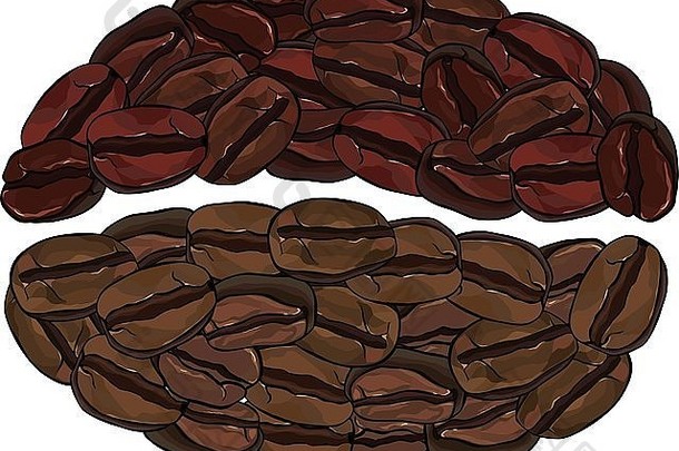 咖啡豆子爱概念