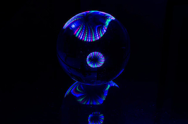 光绘画水晶球玻璃表面彩色领导灯光源