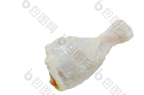 新鲜的鸡腿生食物白色背景