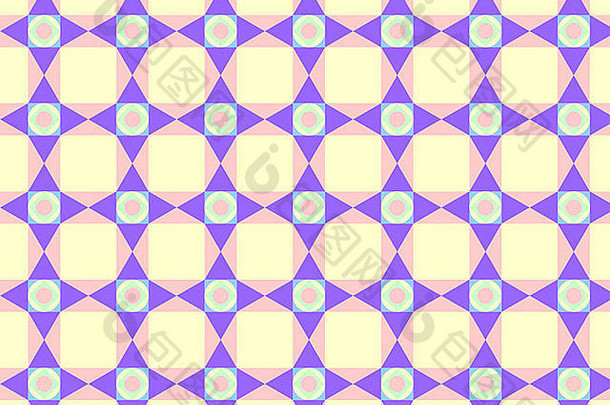柔和的颜色模式由紫色的三角形Yellow-pink圆蓝绿色方形