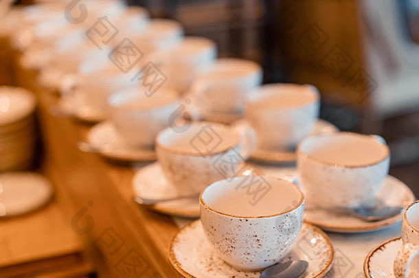 集团空杯行白色杯咖啡早餐研讨会事件设计古董复古的风格