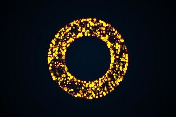 环闪烁的彩色的粒子电脑生成的呈现艺术背景