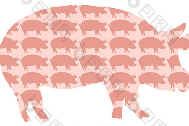 猪猪肉模式轮廓猪背景