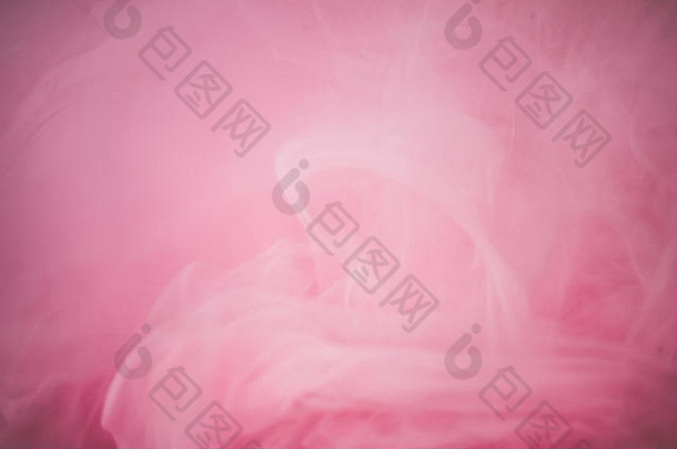 粉红色的烟色彩斑斓的摘要背景液体动态油漆飞溅水粉红色的丙烯酸墨水混合水