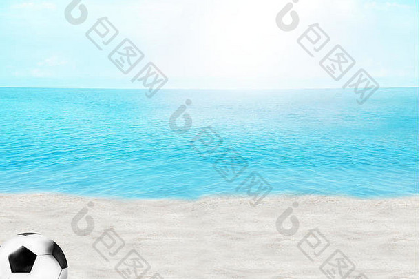 夏天海滩海洋蓝色的天空插图