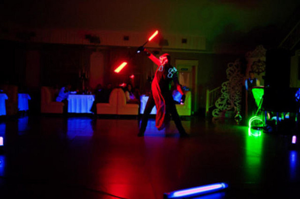 二极管光显示艺术家婚礼聚会，派对长途跋涉照片