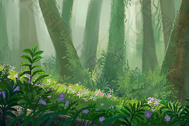森林绘画