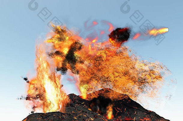 重建火山爆炸岩浆地面