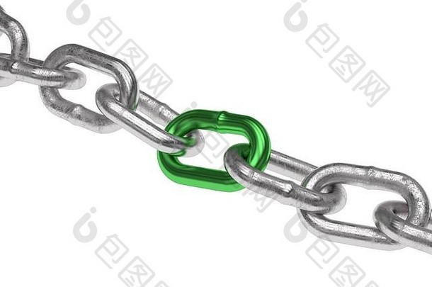 呈现链铬绿色钢团队合作连接