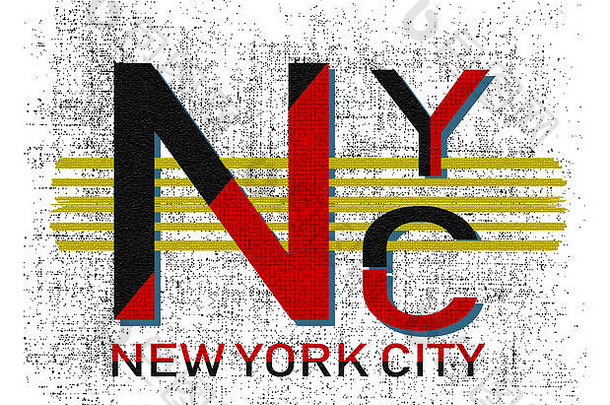 时尚的时尚t恤打印纺织纽约城市设计模式