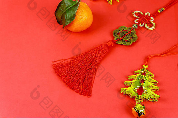 快乐中国人一年传统的装饰红色的背景