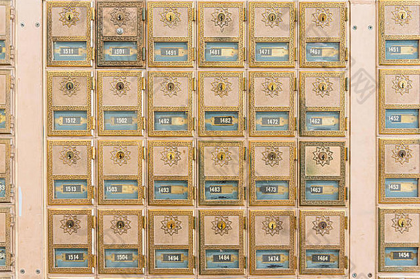 行本世纪中叶现代设计帖子办公室邮箱黄铜金属
