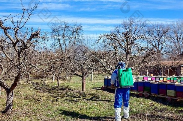 农民保护服装气体面具喷雾水果树果园长喷雾器保护化学物质真菌疾病