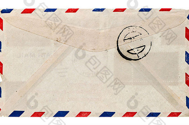 古董航空邮件信封复古的帖子信垃圾纸背景