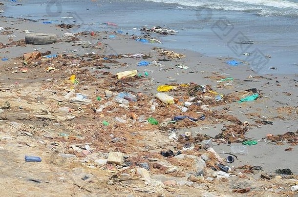 塑料垃圾海滩姆巴林小科特塞内加尔